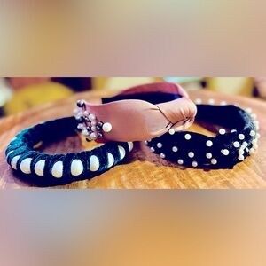 Chic Black and Pink Hair headbands with Knotted Design